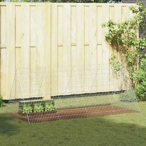 vidaXL Kaninbur Sølv 215 x 100 x 85 cm Galvaniseret Stål