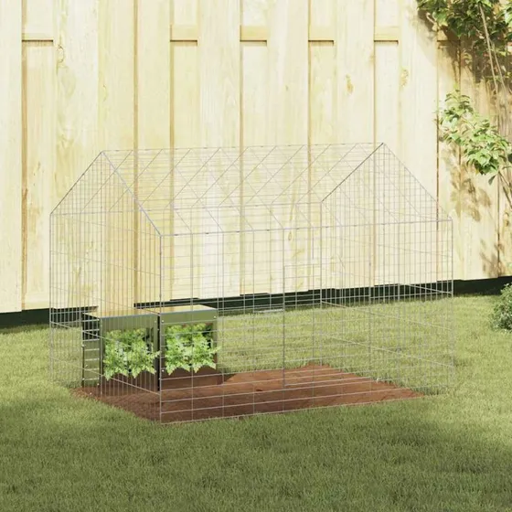 vidaXL Kaninbur Sølv 100 x 78 x 78 cm Galvaniseret Stål