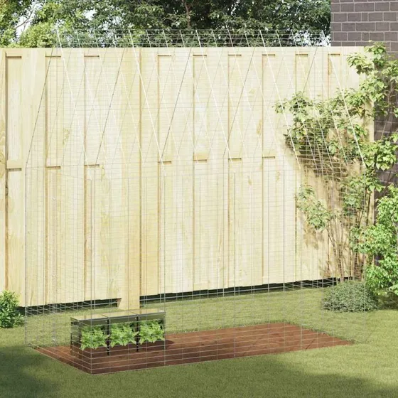 vidaXL Kanin Bur Sølv 200 x 100 x 210 cm Galvaniseret Stål