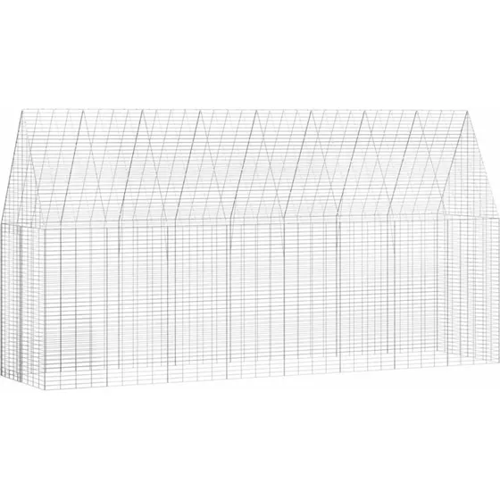 vidaXL Kanin Bur Sølv 400 x 100 x 210 cm Galvaniseret Stål