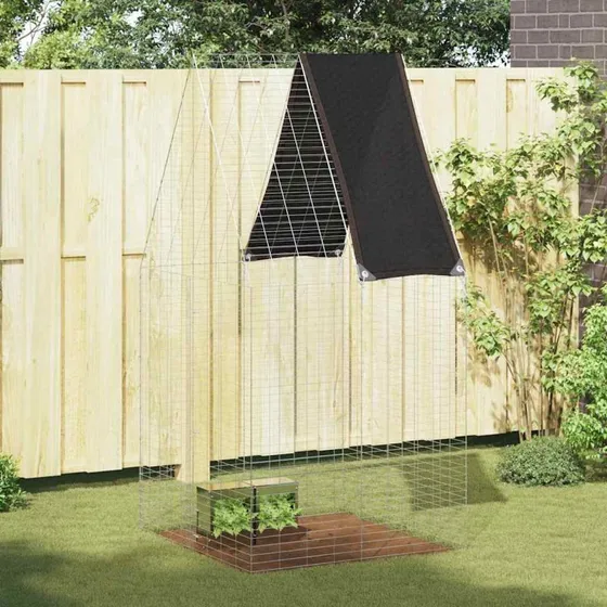 vidaXL Kanin Bur Sølv 100x100x210 cm Galvaniseret Stål