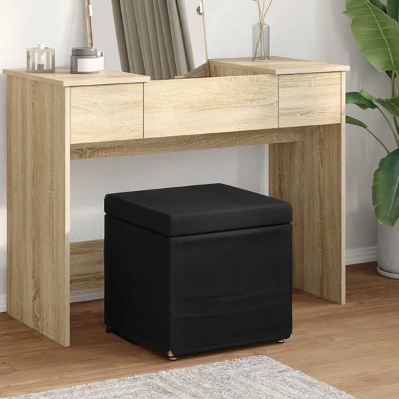 vidaXL Taburet Sort 41x41x40 cm Stof og Træ