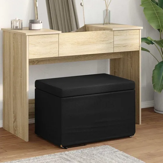 vidaXL Taburet Sort 61x41x40 cm Stof & Træ