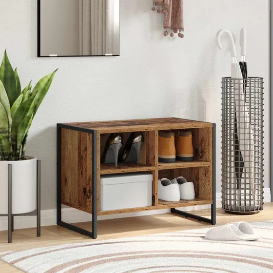 vidaXL Sko Skab Gammelt Træ 60x35x44 cm