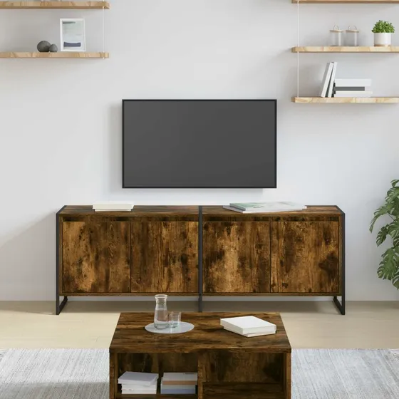 vidaXL TV-skab Røget Eg 140x36x49,5 cm Konstrueret Træ