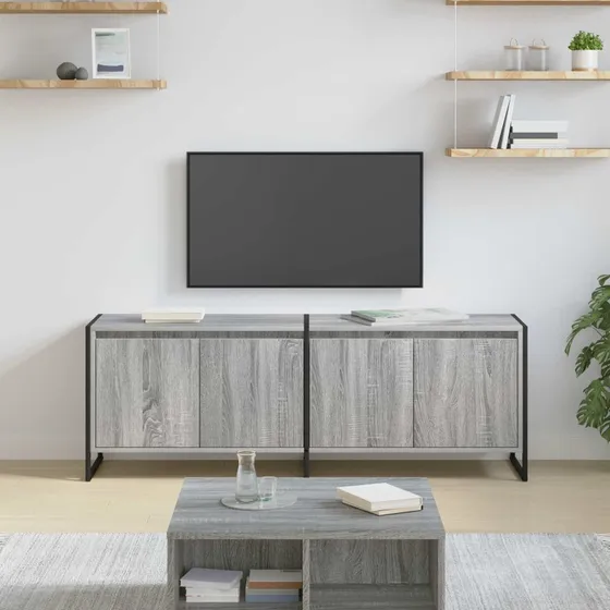 vidaXL TV-skab Grå Sonoma 140 x 36 x 49,5 cm Konstrueret træ