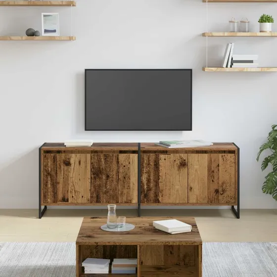 vidaXL TV-skab Gammelt Træ 140 x 36 x 49,5 cm Konstrueret Træ