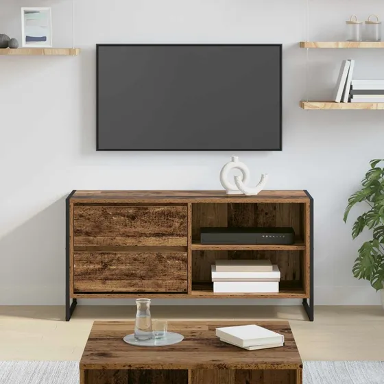 vidaXL TV-skab Gammelt træ 100 x 36 x 49,5 cm Konstrueret træ