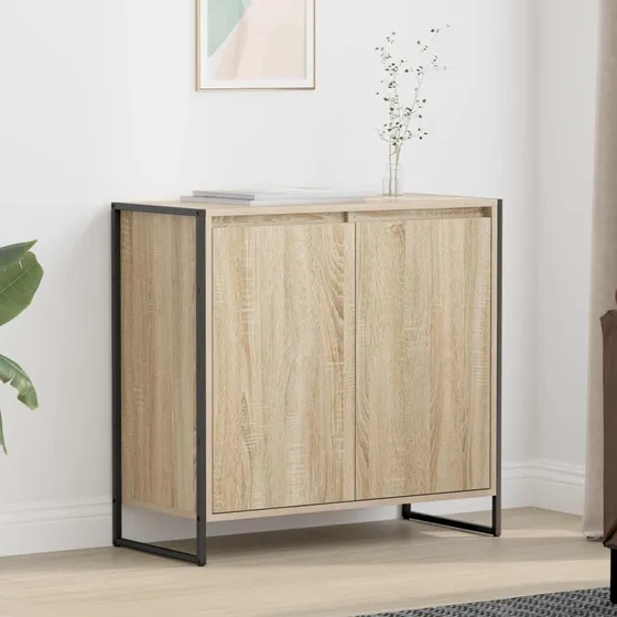 vidaXL Sideskab Sonoma 79x36x75 cm Konstrueret Træ