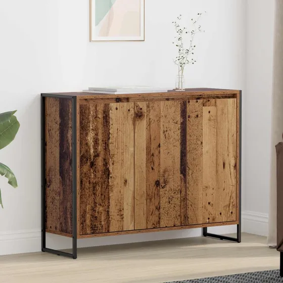 vidaXL Sideskab Gammelt Træ 96,5 x 30 x 75 cm Konstrueret Træ
