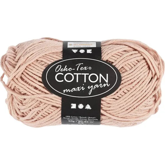 Bomuldsgarn nr. 8/8 50 g – pudder (80–85 m, pind 4–4,5)