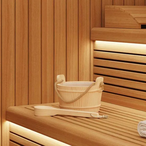 vidaXL Sauna Spand 2 stk Brun Massivt Fyrretræ med Hamperebshåndtag