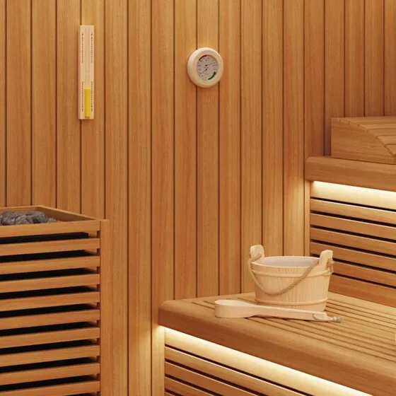 vidaXL Sauna tilbehørs sæt 4 stk Brun fyrretræ med hamp