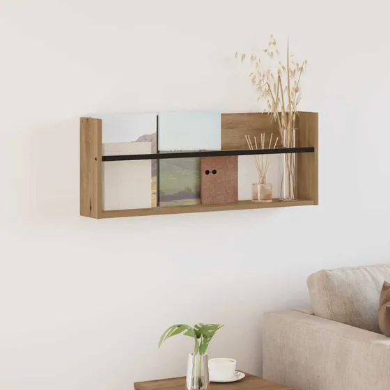 vidaXL Magasin Rack Artisan Egetræ 80 x 12 x 30 cm