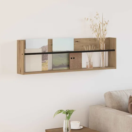 vidaXL Magasin Rack Artisan Egetræ 100 x 12 x 30 cm
