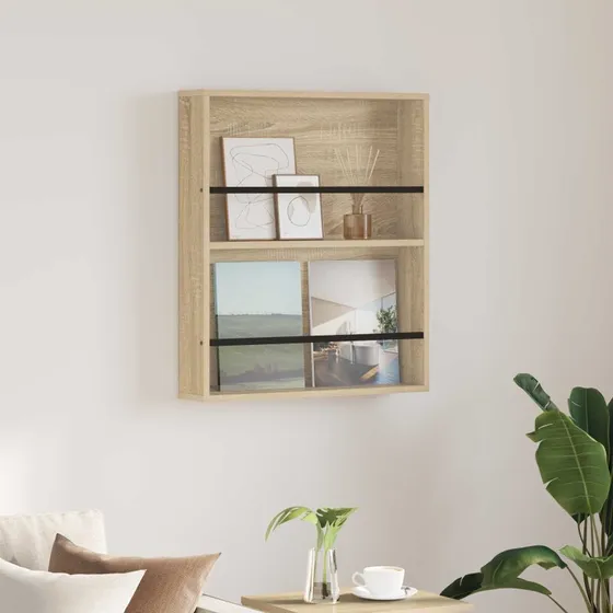 vidaXL Magasin Rack Sonoma eg 60 x 12 x 70 cm Konstrueret træ