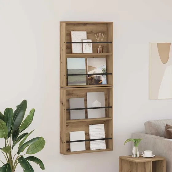 vidaXL Magasin Rack 2 stk, Artisan Egetræ, 60 x 12 x 70 cm