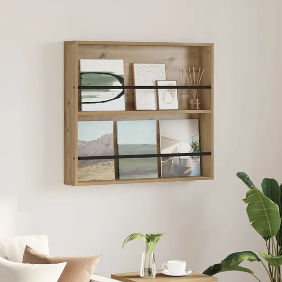 vidaXL Magasin Rack Artisan Egetræ 80 x 12 x 70 cm