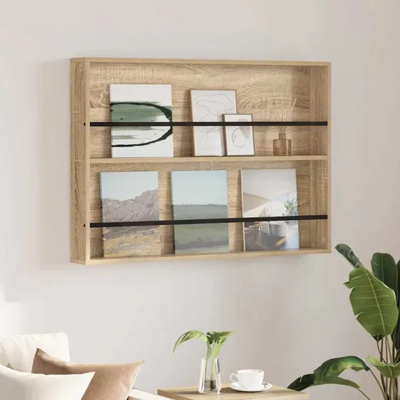 vidaXL Magasin Rack Sonoma eg 100 x 12 x 70 cm Konstrueret træ