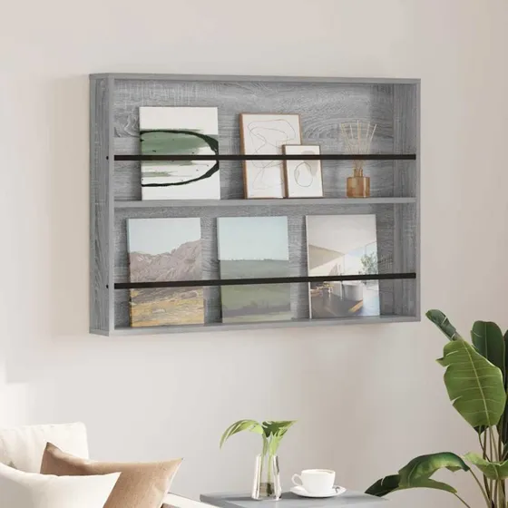 vidaXL Magasin Rack Grå Sonoma 100 x 12 x 70 cm Konstrueret Træ