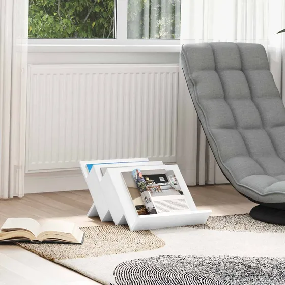 vidaXL Magasin Rack med hylde Hvid 53 x 40 x 28,5 cm Konstrueret træ
