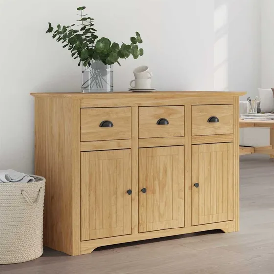 vidaXL Sideboard BODO Honningbrun 115,5 x 44 x 80 cm