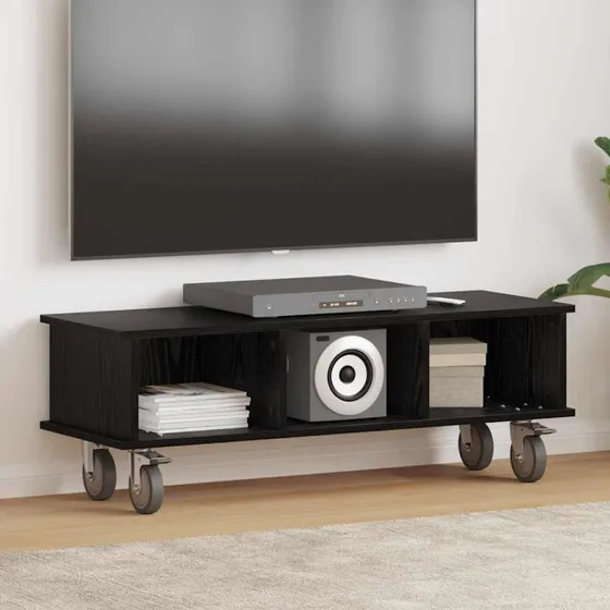 vidaXL TV-bord Sort 100 x 35 x 35 cm Konstrueret træ