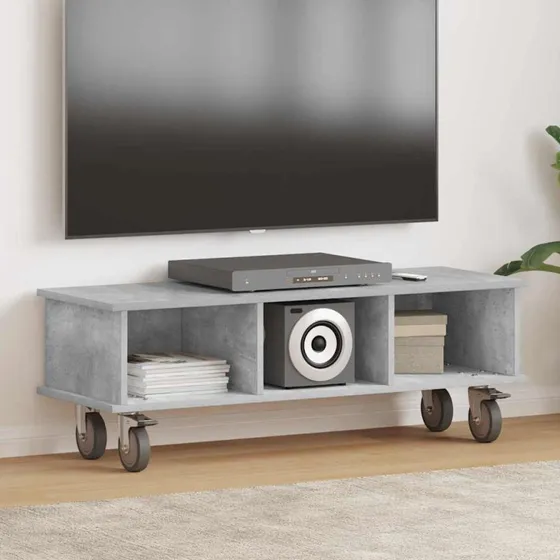 vidaXL TV-bord Beton Grå 100 x 35 x 35 cm Konstrueret træ