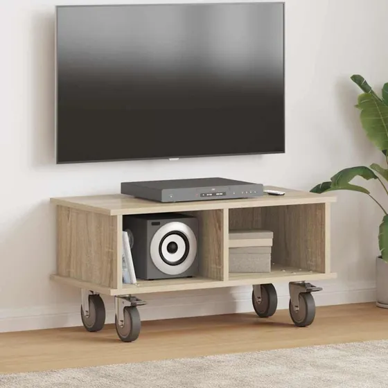 vidaXL TV-bord Sonoma eg 68,5 x 35 x 35 cm konstrueret træ