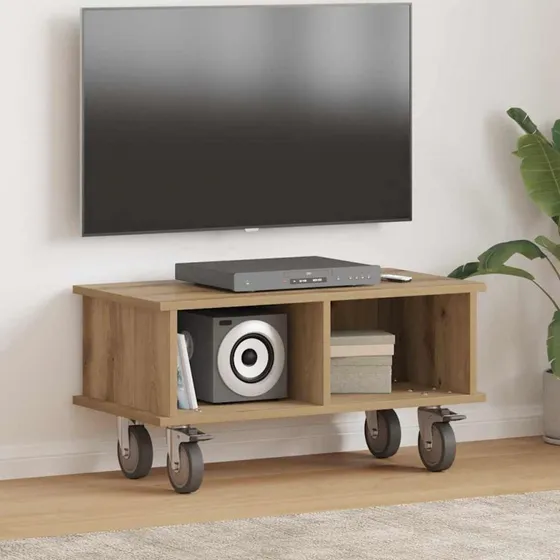 vidaXL TV-bord Artisan Egetræ 68,5 x 35 x 35 cm