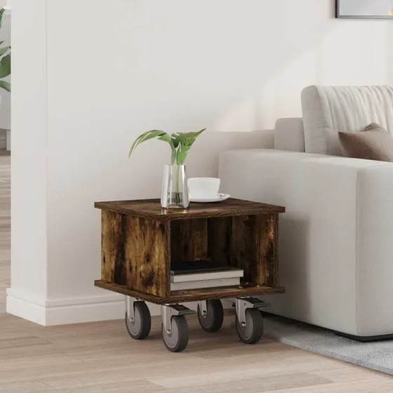 vidaXL TV-bord Røget eg 37 x 35 x 35 cm Konstrueret træ