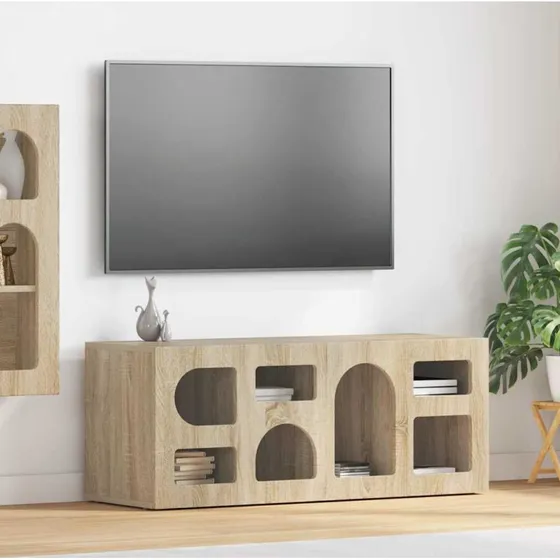 vidaXL TV-skab Sonoma eg 100 x 35 x 40 cm konstrueret træ