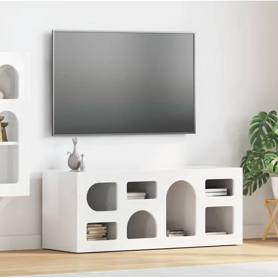 vidaXL TV-skab Høj gloss hvid 100 x 35 x 40 cm