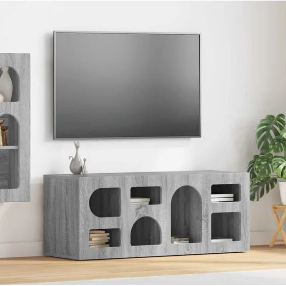 vidaXL TV-skab Grå Sonoma 100 x 35 x 40 cm Konstrueret træ