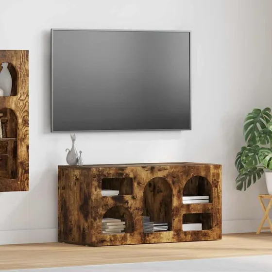 vidaXL TV-skab Røget eg 80 x 35 x 40 cm Konstrueret træ