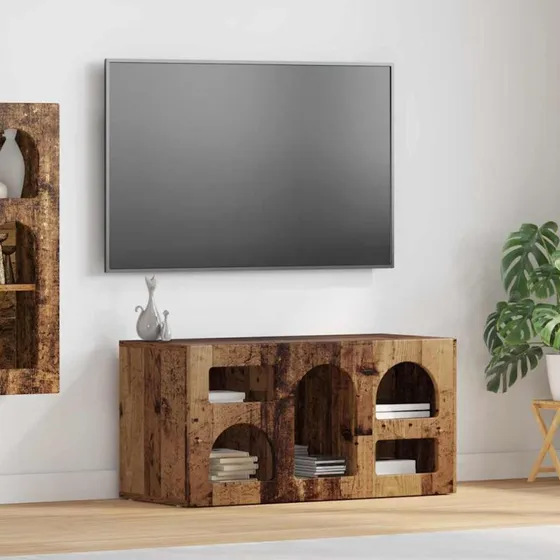 vidaXL TV-skab Gammelt træ 80x35x40 cm Konstrueret træ