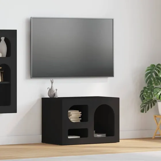 vidaXL TV-skab Sort 60x35x40 cm Konstrueret Træ