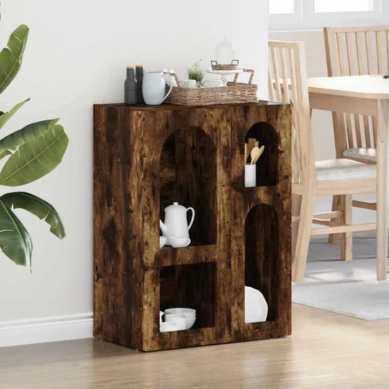 vidaXL Sideboard Røget Eg 59 x 35 x 80,5 cm Konstrueret Træ