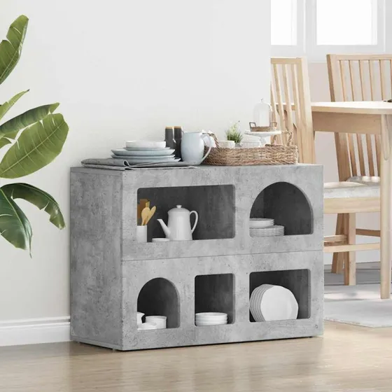 vidaXL Sideboard Beton Grå 80,5 x 35 x 59 cm Konstrueret Træ