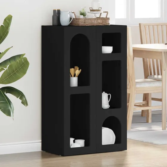 vidaXL Sideboard Sort 59 x 35 x 100,5 cm Konstrueret Træ