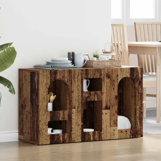 vidaXL Sideboard Gammelt Træ 100 x 35 x 59 cm Konstrueret Træ