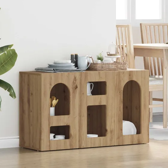 vidaXL Sideboard Artisan Egetræ 100 x 35 x 59 cm Konstrueret Træ