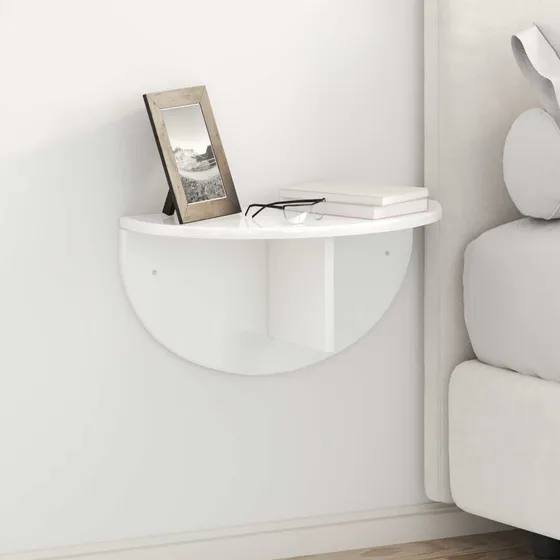 vidaXL Væghylde Høj Gloss Hvid 48 x 24 x 24 cm Konstrueret Træ