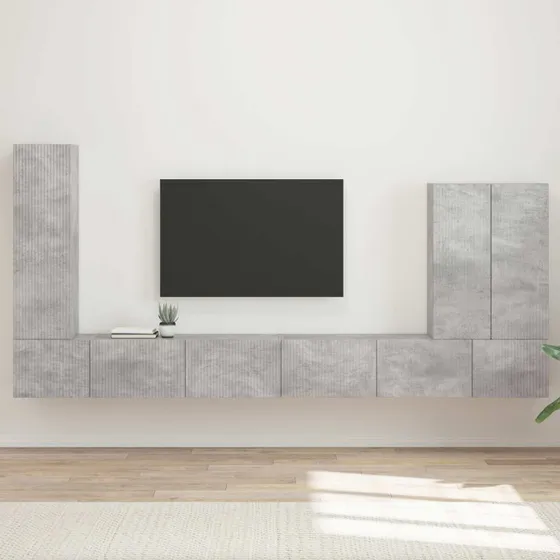 vidaXL Vægskabssæt 6 stk Beton Grå