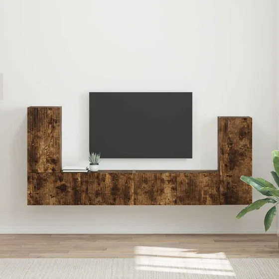 vidaXL Røget Eg TV-møbelsæt 4 pcs