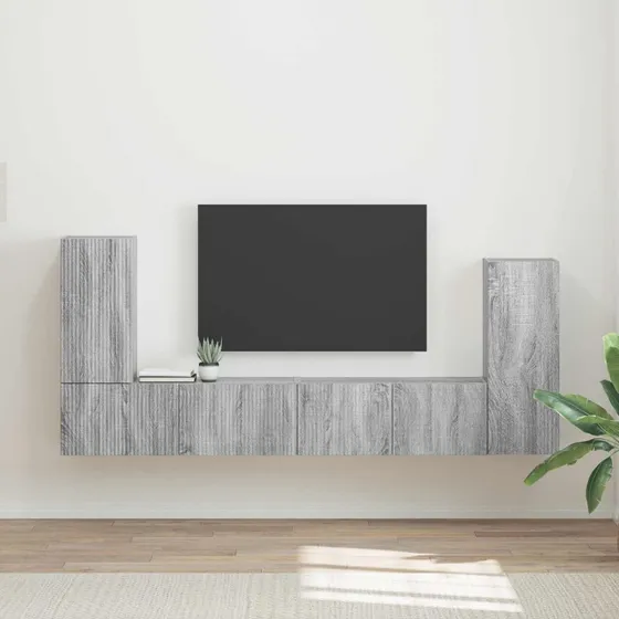 vidaXL 4-pcs Grå Sonoma TV-møbelsæt