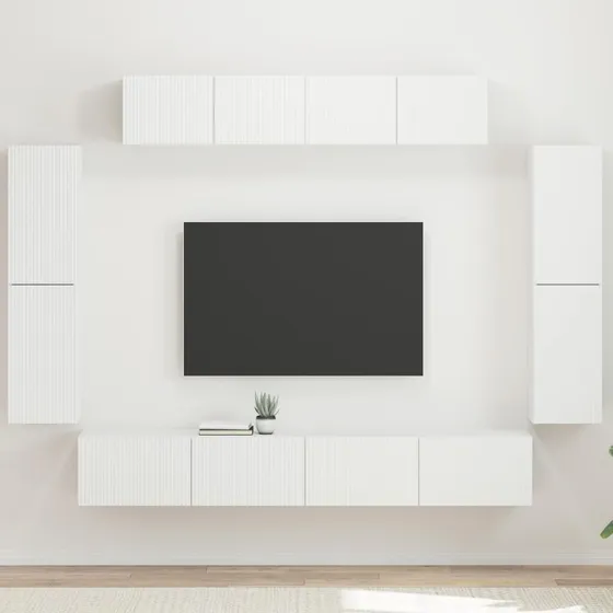 vidaXL TV-skab 8-pces Hvid
