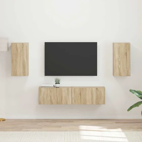 vidaXL TV-møbelsæt 4 pcs Sonoma eg træ