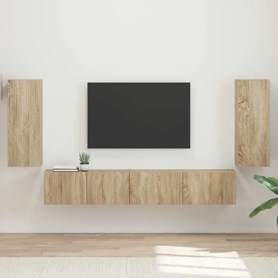 vidaXL TV-møbelsæt 4 pcs Sonoma eg træ