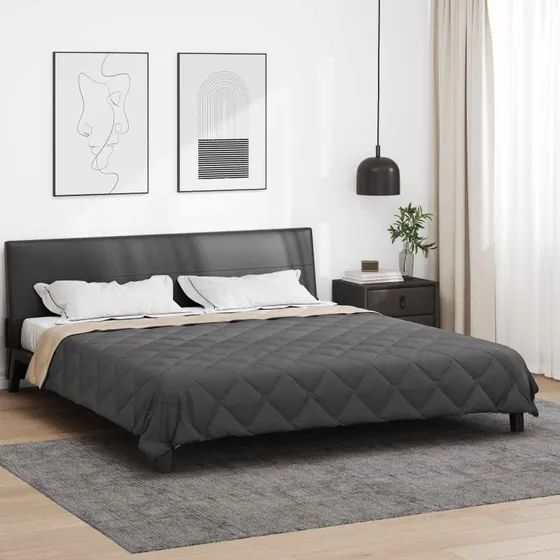 vidaXL Helårs Dyne Antracit/Taupe 200x200 cm Mikrofiber